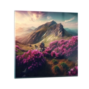 Glasbild - Bild auf glas - Sommer in den Bergen - 30x30 cm