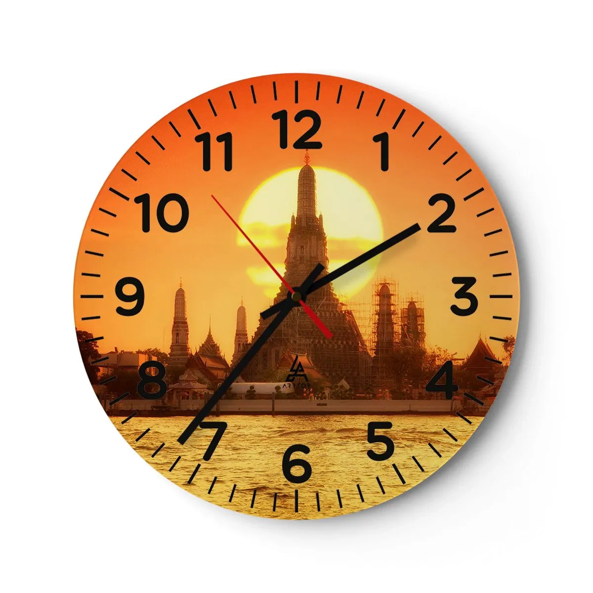 Wanduhr - Glasuhr - Der Sonne entgegen, immer der Sonne entgegen - 30x30 cm