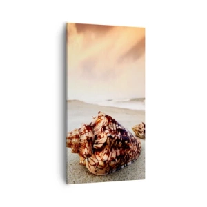 Bild auf Leinwand - Leinwandbild - Ausgestoßene von Wellen - 55x100 cm