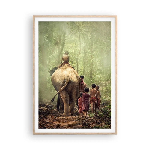 Poster in einem Rahmen aus heller Eiche - Neues Dschungelbuch - 70x100 cm