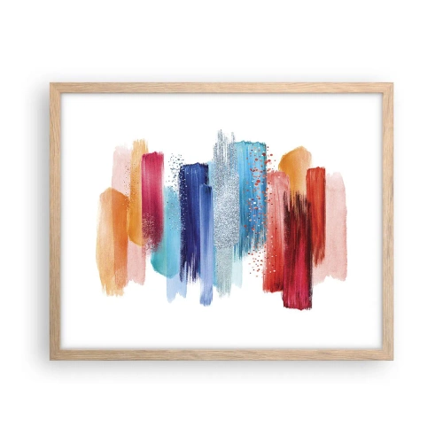 Poster in einem Rahmen aus heller Eiche - Auf und ab - 50x40 cm