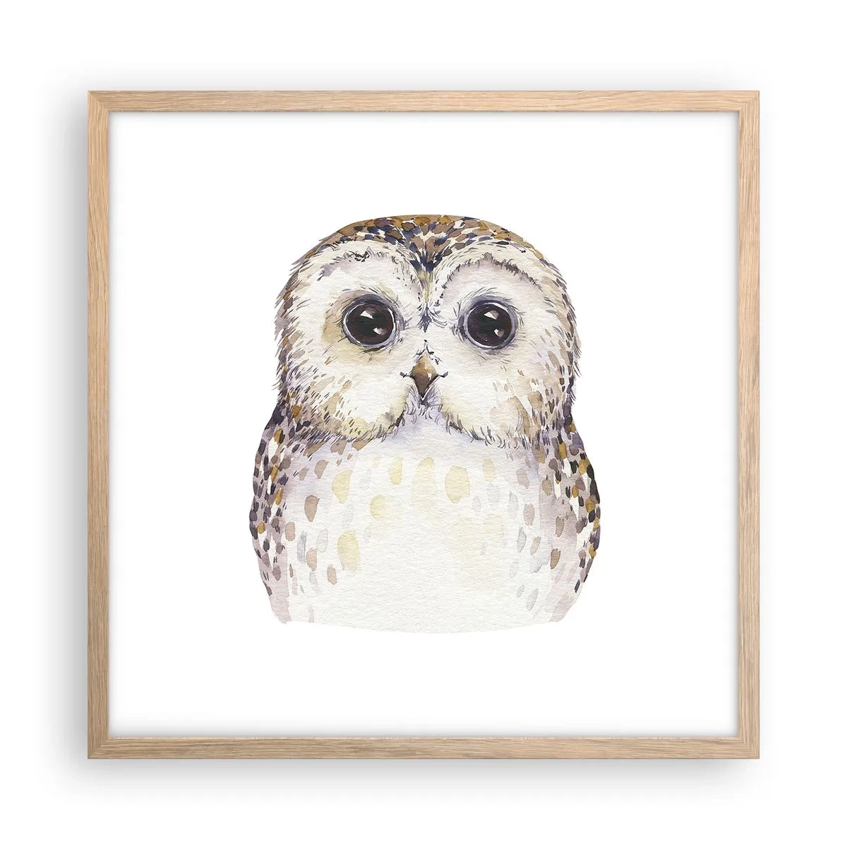 Poster in einem Rahmen aus heller Eiche - Schau mir in die Augen - 50x50 cm