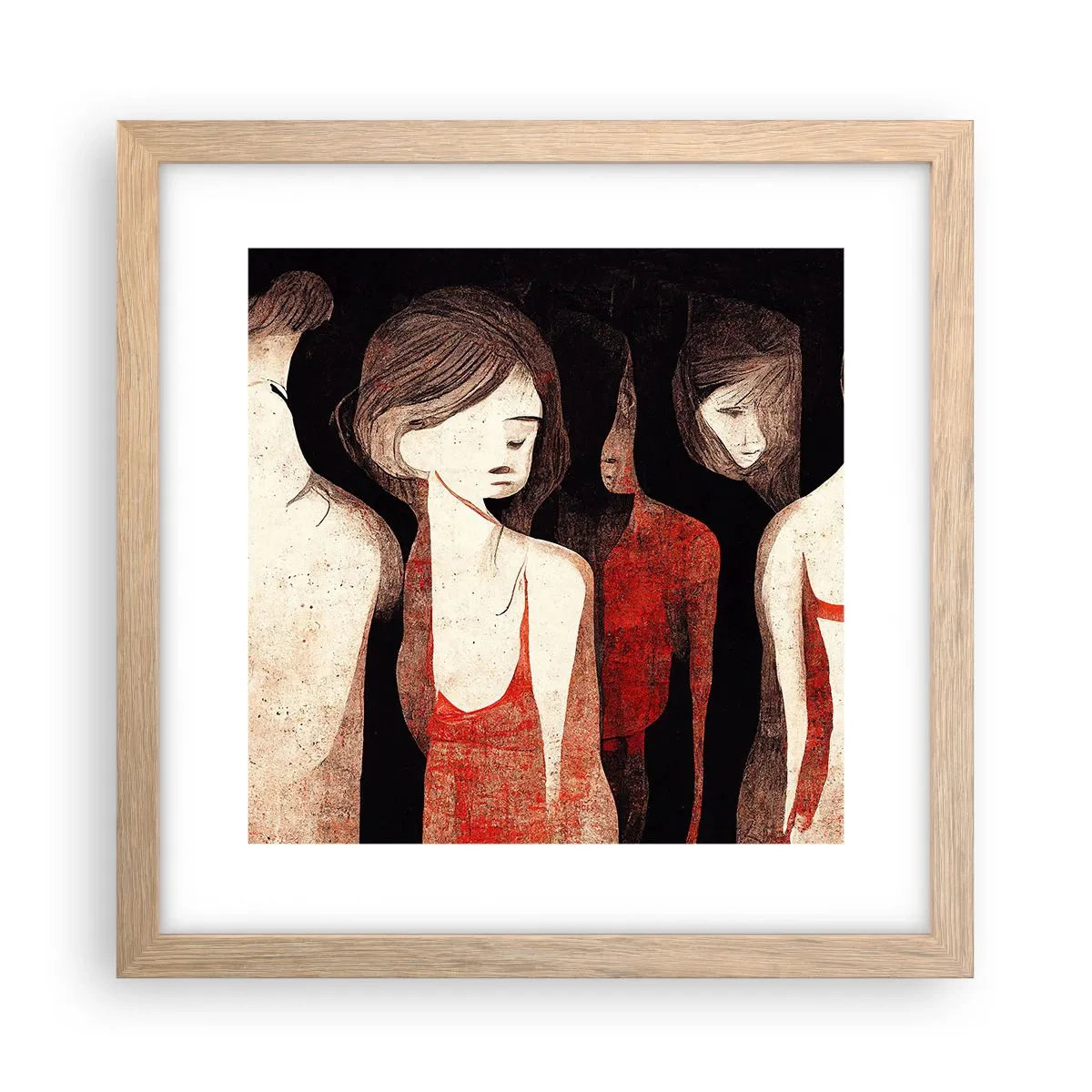 Poster in einem Rahmen aus heller Eiche - Madonnen der Dunkelheit - 30x30 cm