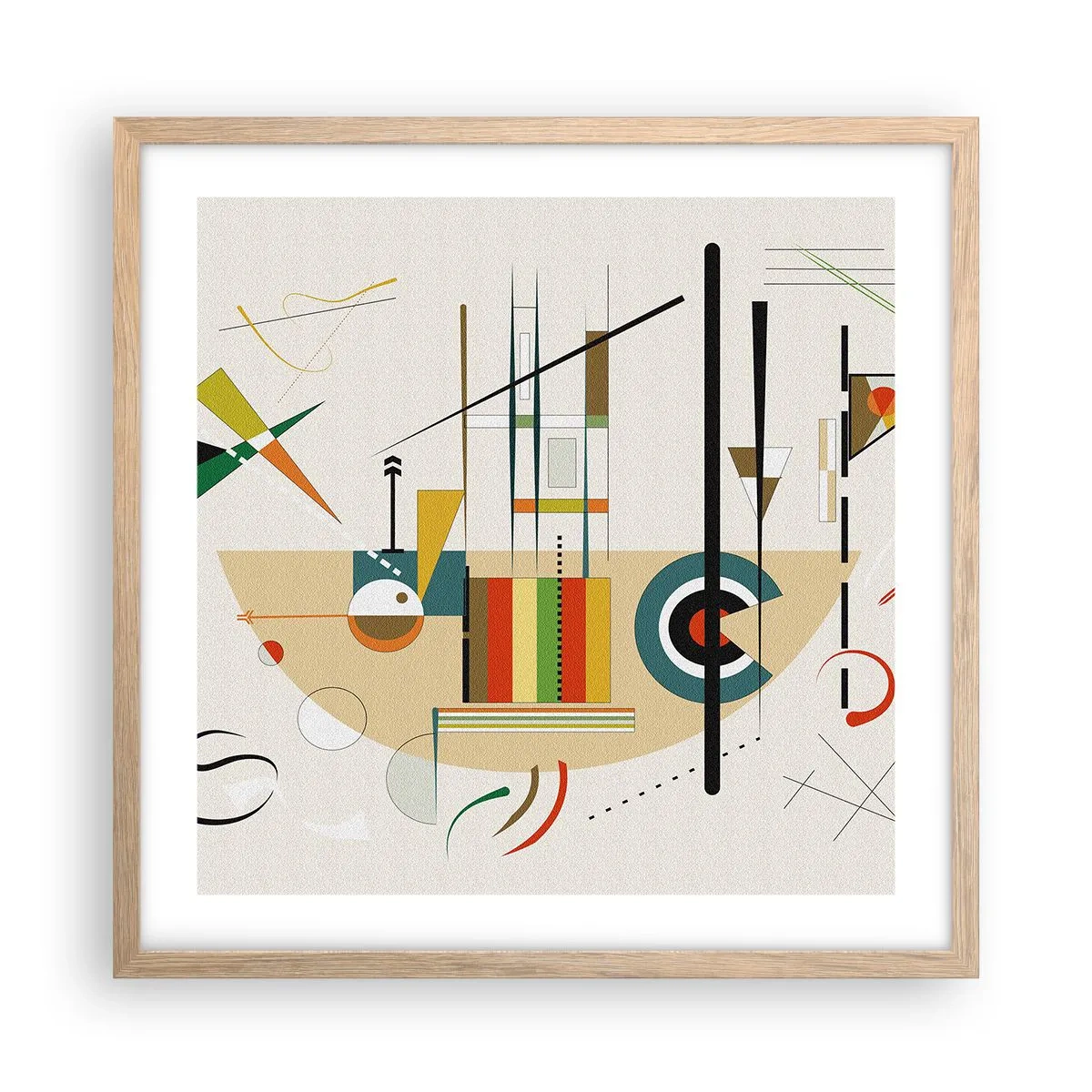 Poster in einem Rahmen aus heller Eiche - Und die Welt lacht - 50x50 cm