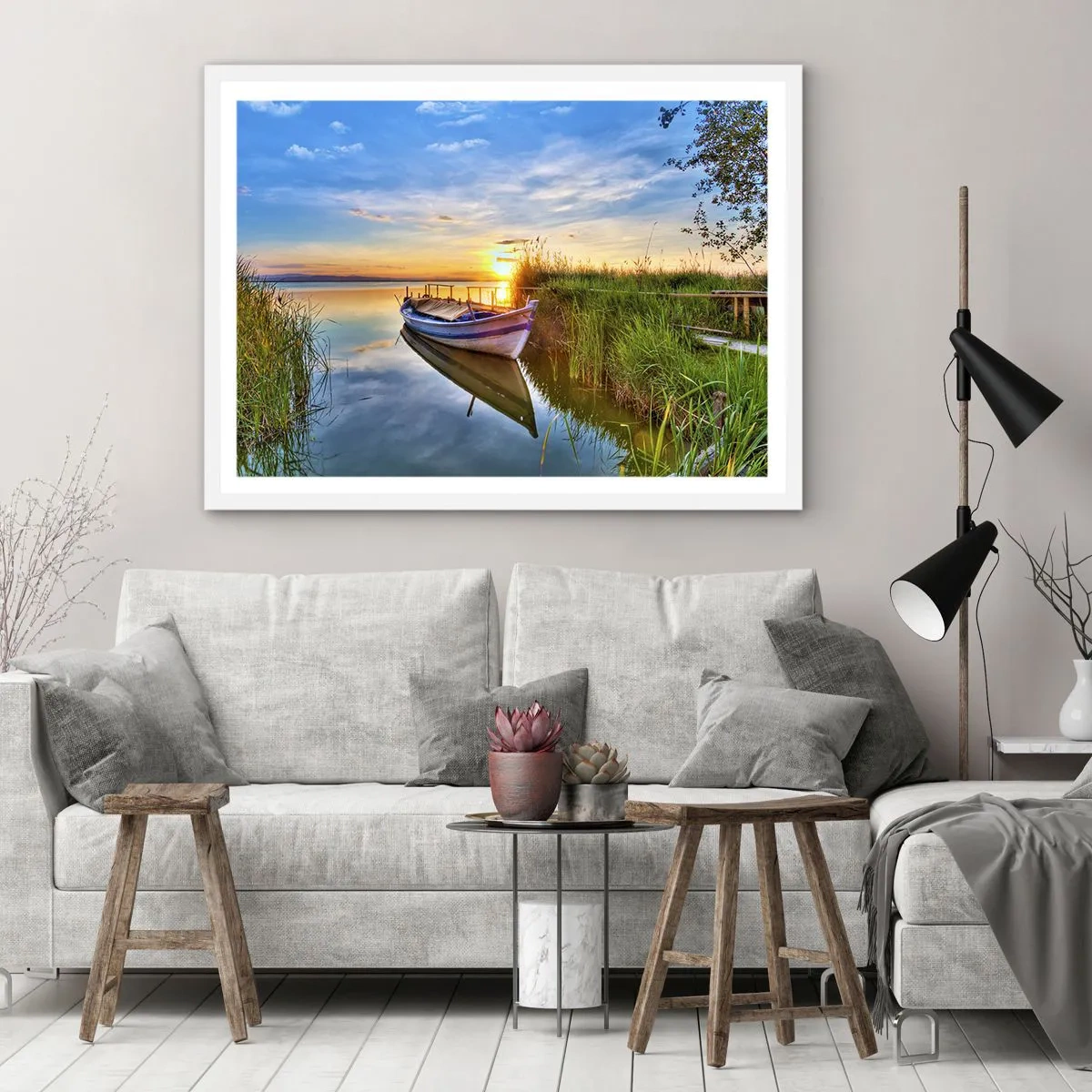 Poster in einem weißen Rahmen - Bucht erfüllter Träume - 70x50 cm