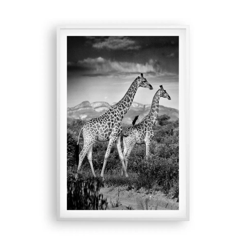 Poster in einem weißen Rahmen - Hohe Sphären in Afrika - 61x91 cm