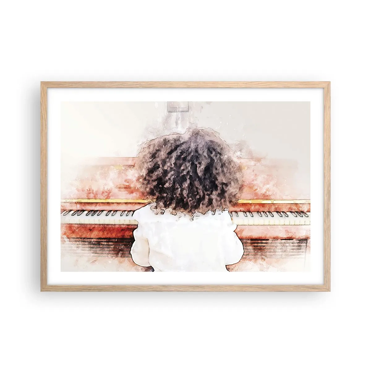 Poster in einem Rahmen aus heller Eiche - In der neuen Welt - 70x50 cm
