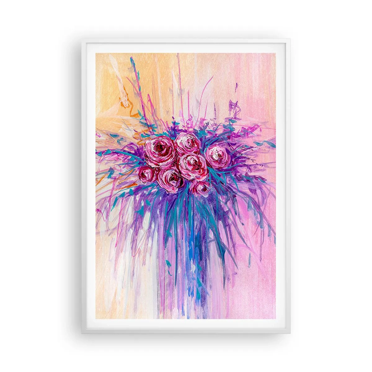 Poster in einem weißen Rahmen - Rosenbrunnen - 70x100 cm