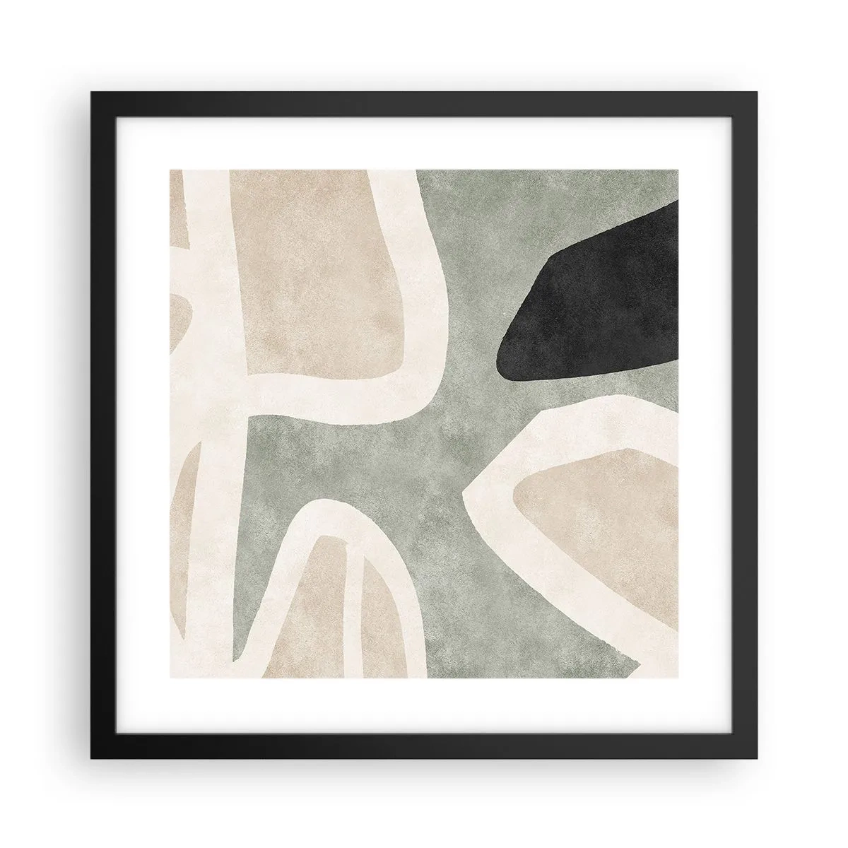 Poster in einem schwarzem Rahmen - Komposition mit schwarzem Motiv - 40x40 cm