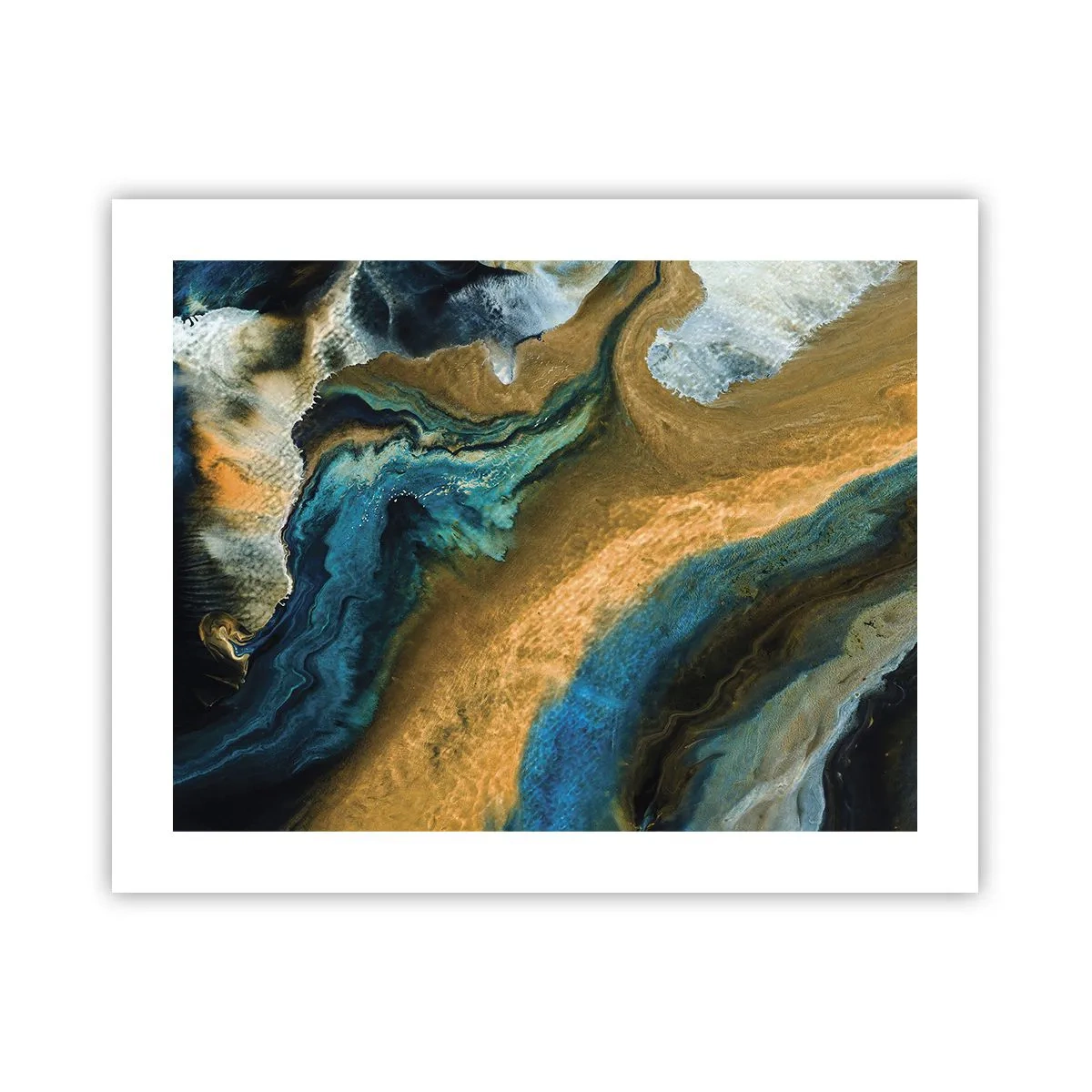 Poster - Blau - Gelb - gegenseitige Beeinflussung - 50x40 cm