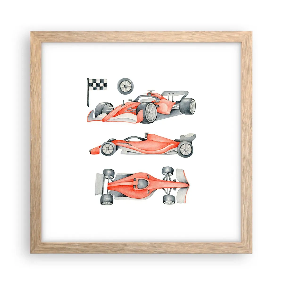 Poster in einem Rahmen aus heller Eiche - Dem Traum folgen - 30x30 cm