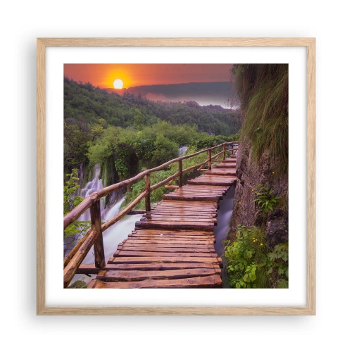 Poster in einem Rahmen aus heller Eiche - Schönheit jenseits des Glaubens - 50x50 cm
