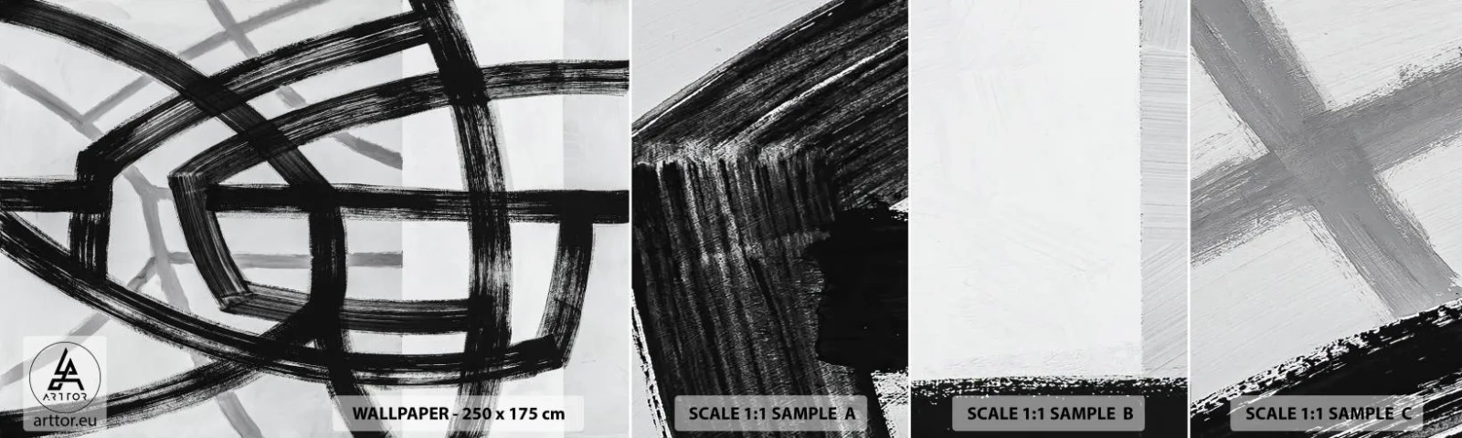 Fototapetenmuster Standard Eco - Bautiefe - Striche, Stück, Modern - 100x30 cm