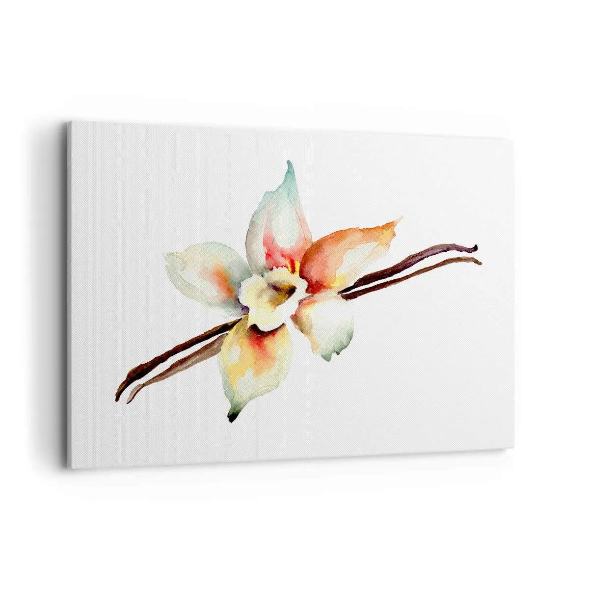 Bild auf Leinwand - Leinwandbild - Aquarell-Blumenillustration in Pastellfarben - 120x80cm - Süße mit Farbe verschüttet - Moderne Wanddekoration für Wohnzimmer und Schlafzimmer ARTTOR