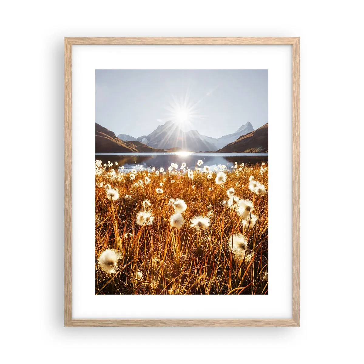 Poster in einem Rahmen aus heller Eiche - Steinhärte, Grasweichheit - 40x50 cm