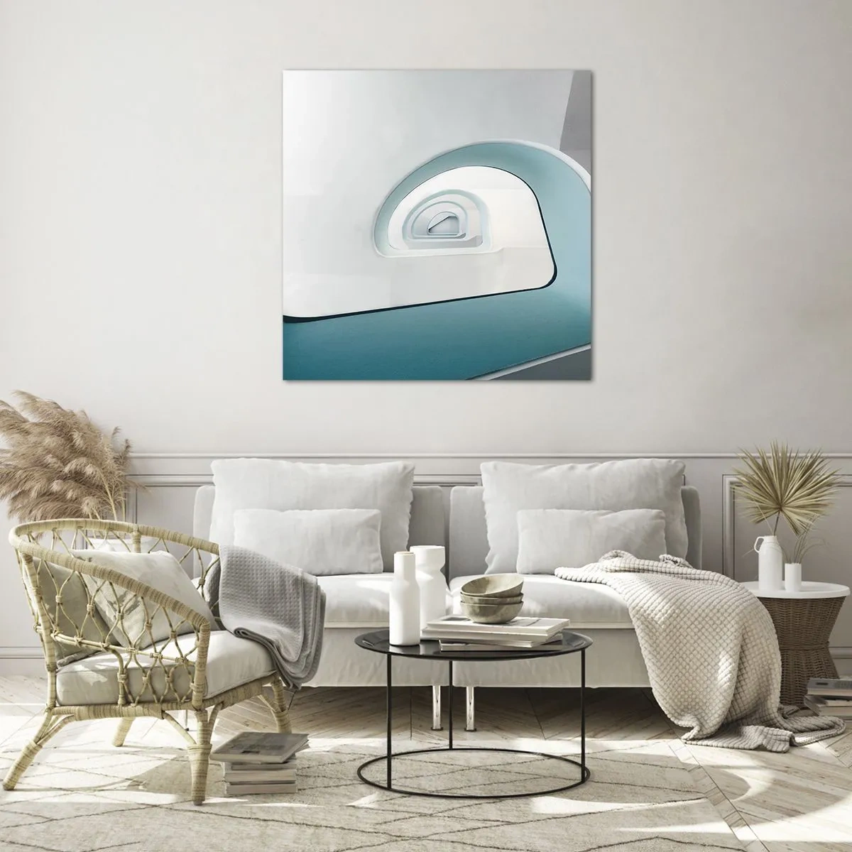 Glasbild - Bild auf glas - Bis zum Ende des Blaus - 50x50 cm