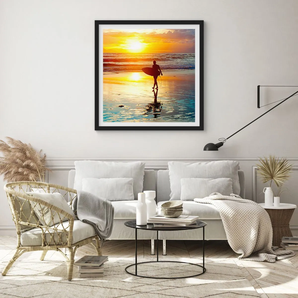 Poster in einem schwarzem Rahmen - Die Rückkehr des Kriegers - 60x60 cm