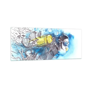 Glasbild - Bild auf glas - Tolles Blau - 100x40 cm