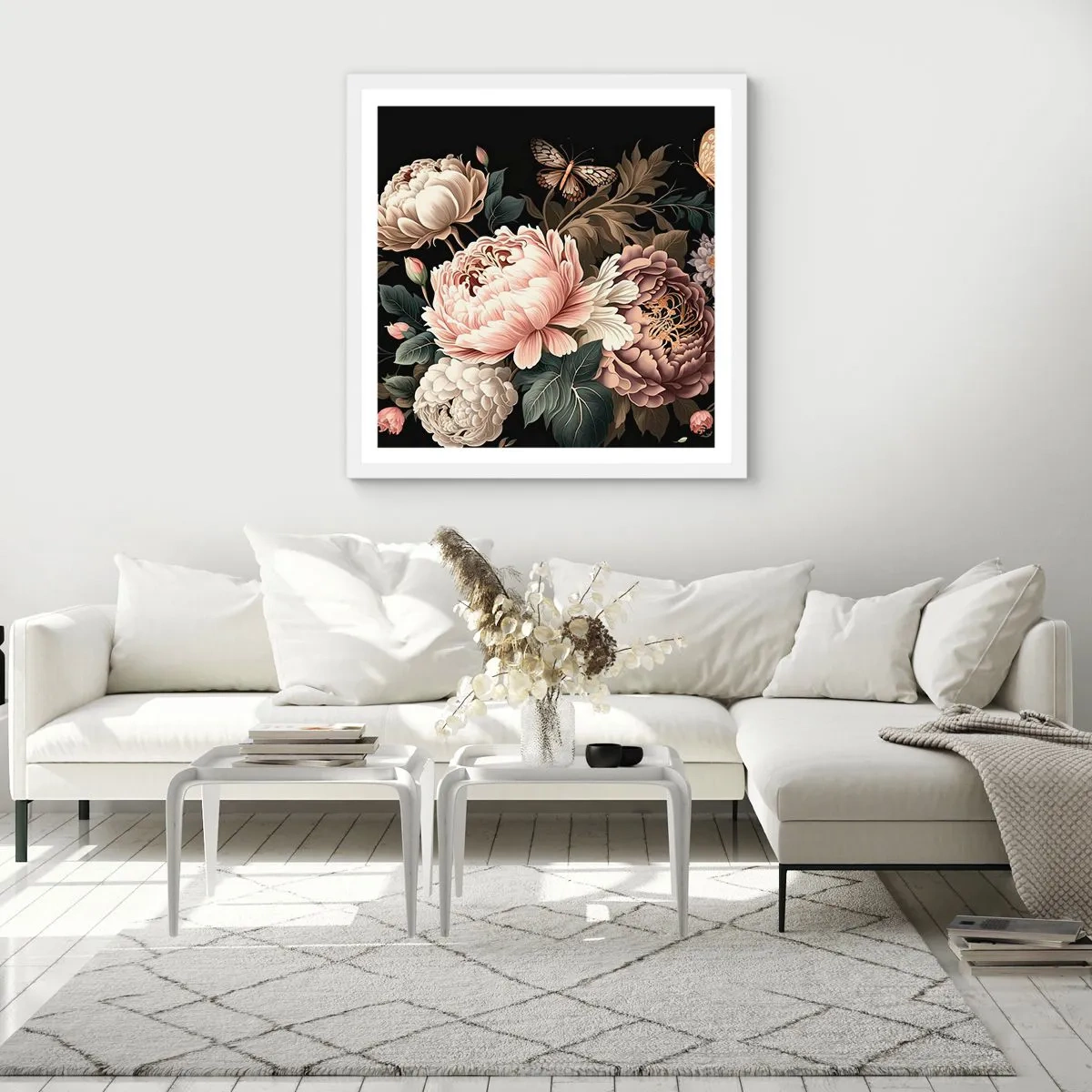Poster in einem weißen Rahmen - Im Barockstil - 30x30 cm