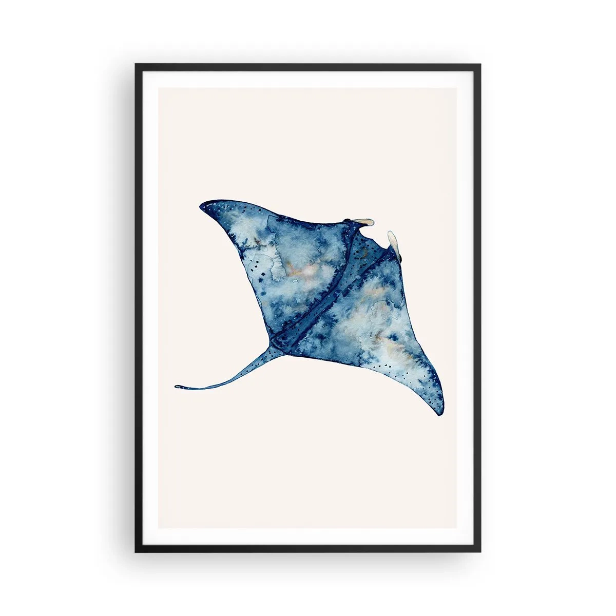 Poster in einem schwarzem Rahmen - Leben im Blau - 70x100 cm