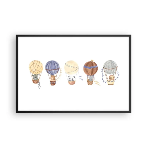 Poster in einem schwarzem Rahmen - Freunde auf Reise - 91x61 cm