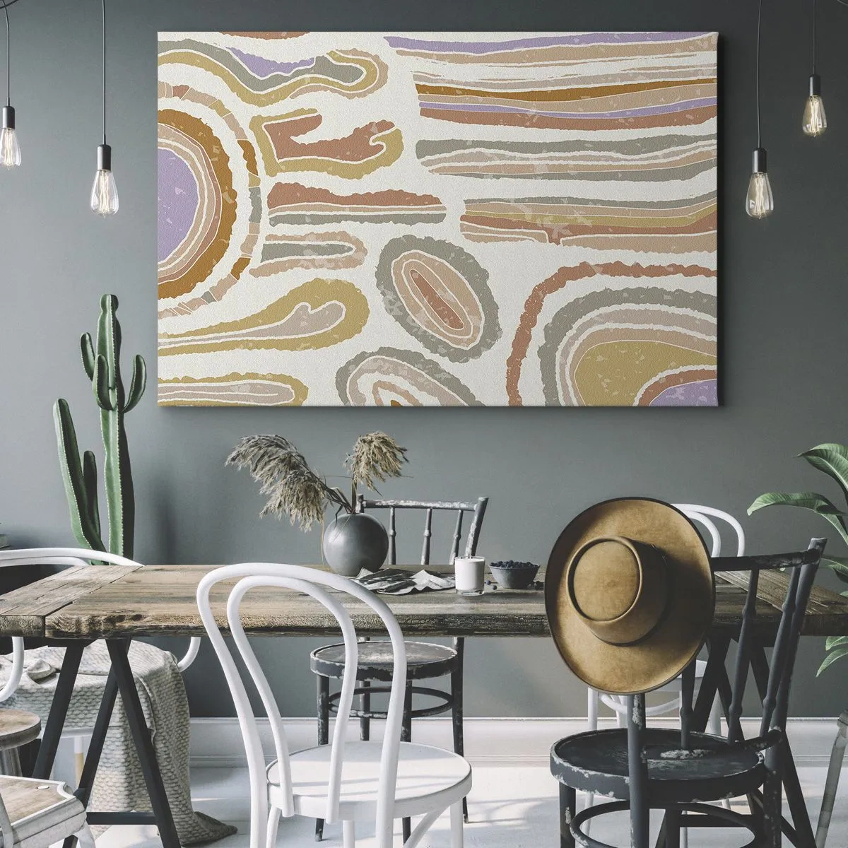 Bild auf Leinwand - Leinwandbild - Bunte Querschnitte abstrakter Formen - 120x80cm - Bunte Querschnitte - Moderne Wanddekoration für Wohnzimmer und Schlafzimmer ARTTOR