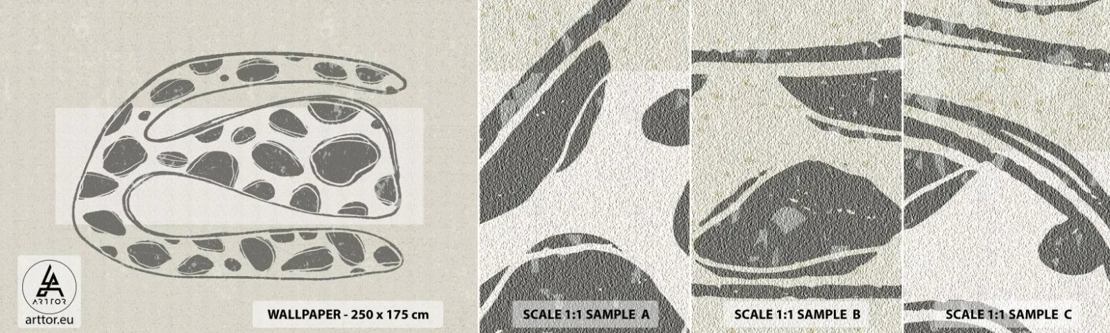 Fototapetenmuster Standard Eco - Seltsame Kreatur - Boho, Minimalismus, Hell - 100x30 cm