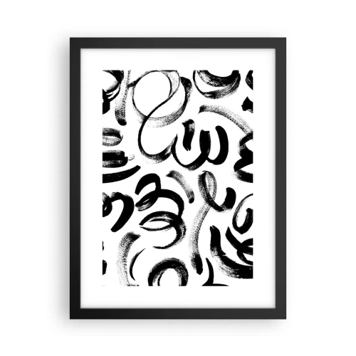 Poster in einem schwarzem Rahmen - Schwarz auf Weiß - 30x40 cm