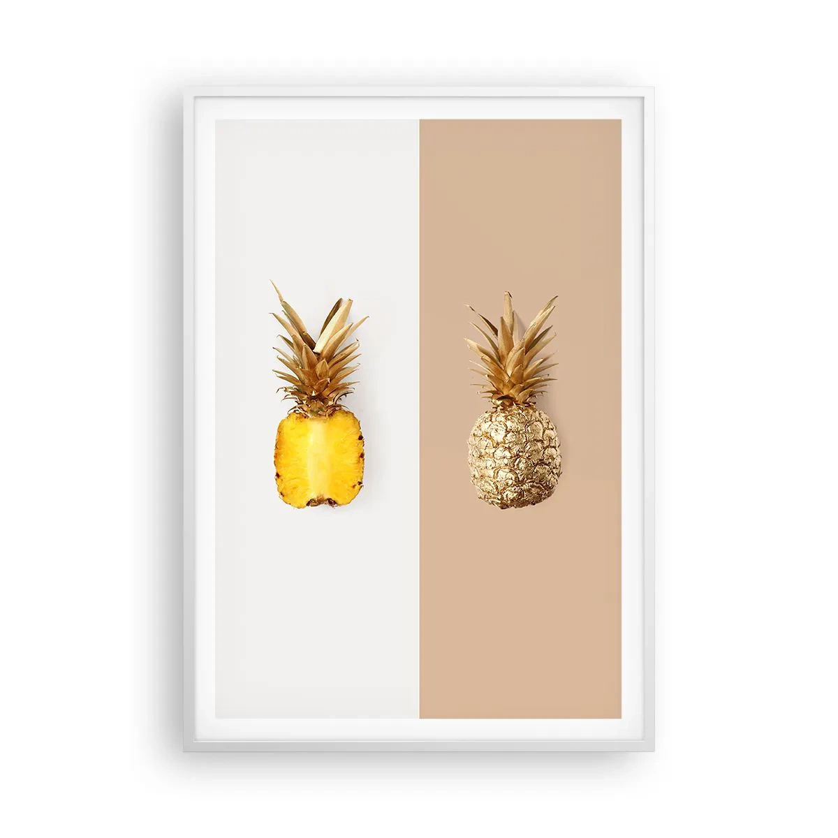 Poster in einem weißen Rahmen - Ananas für uns - 70x100 cm