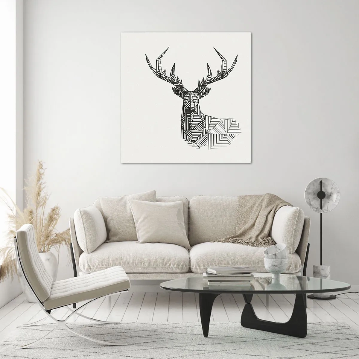 Glasbild - Bild auf glas - Ein Hirsch im kubistischen Stil - 30x30 cm