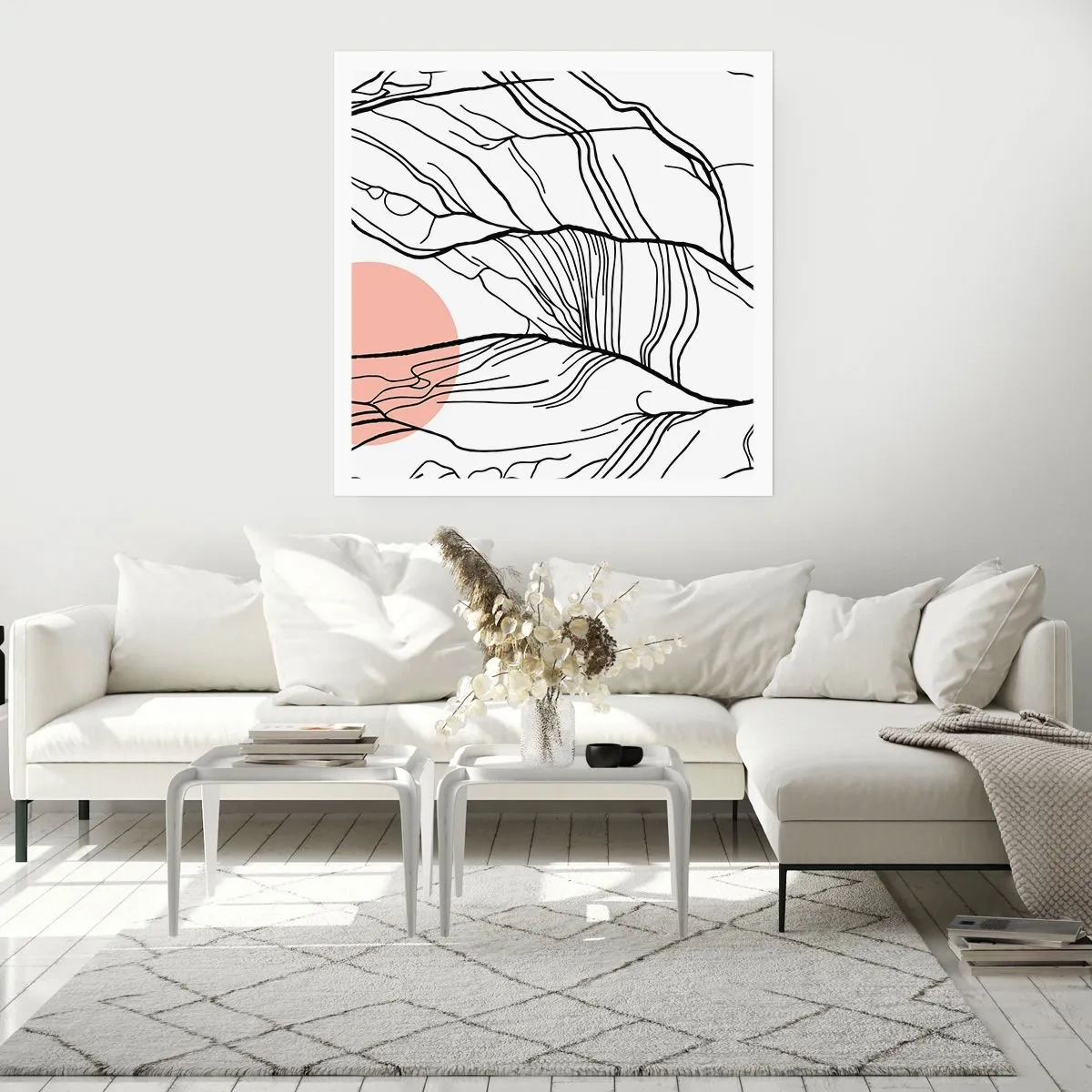 Poster - In einem Netz aus Zweigen - 40x40 cm