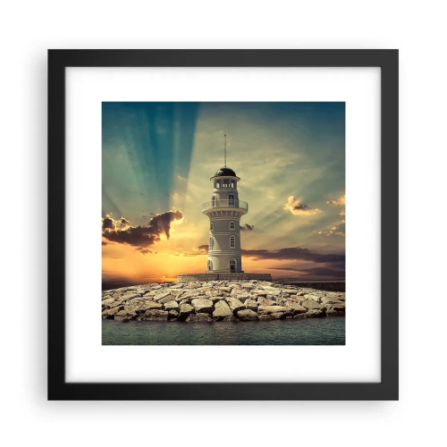 Poster in einem schwarzem Rahmen - Licht - Gut - Schönheit - 30x30 cm