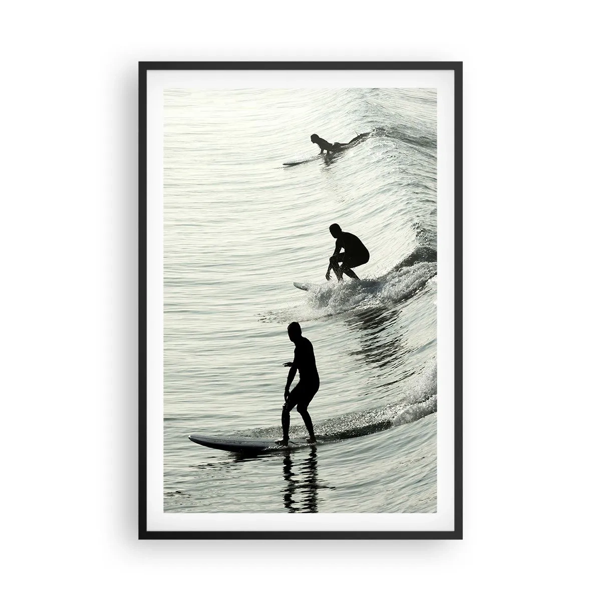 Poster in einem schwarzem Rahmen - Gegen die Welle - 61x91 cm