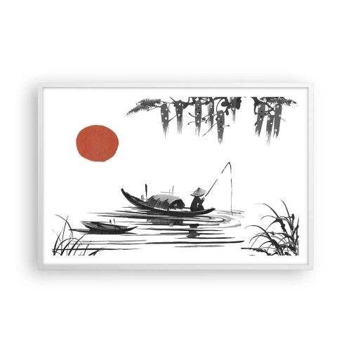 Poster in einem weißen Rahmen - Asiatischer Nachmittag - 91x61 cm