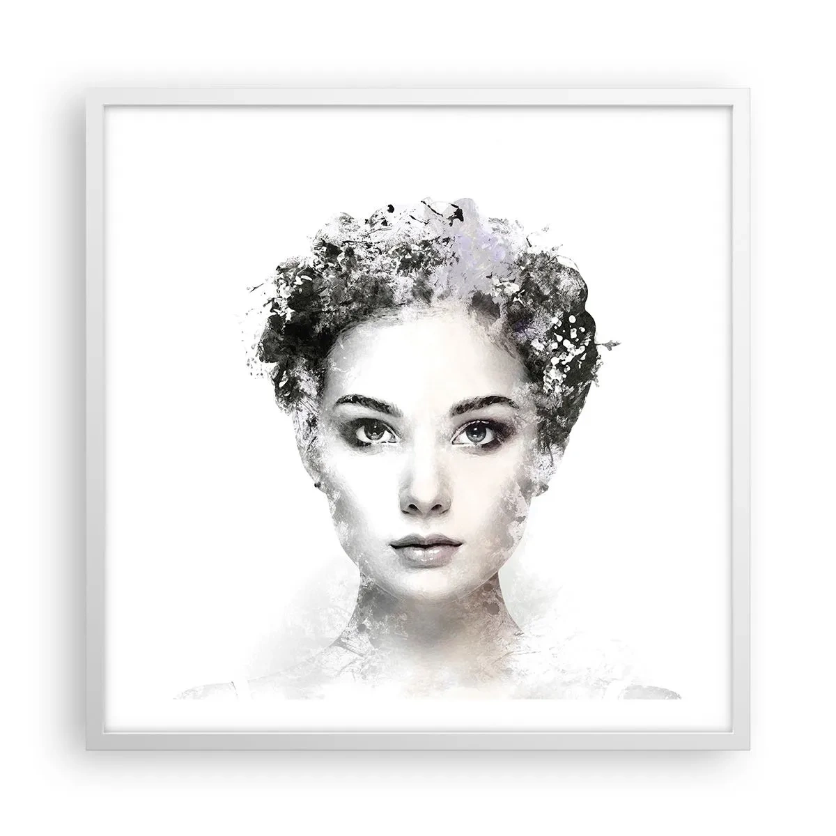 Poster in einem weißen Rahmen - Ein äußerst stilvolles Portrait - 60x60 cm
