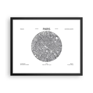 Poster in einem schwarzem Rahmen - Anatomie von Paris - 50x40 cm