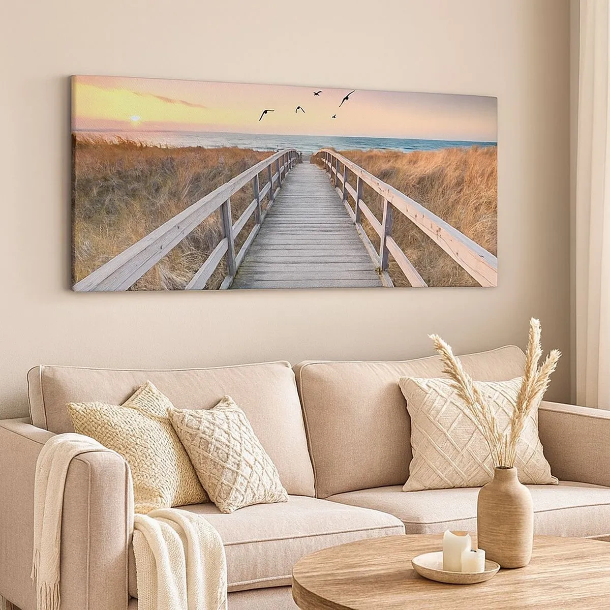 Bild auf Leinwand - Leinwandbild - Der Raum für Auffliegen - 100x40 cm