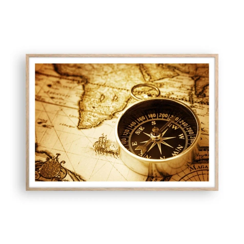 Poster in einem Rahmen aus heller Eiche - Ost oder West? - 100x70 cm