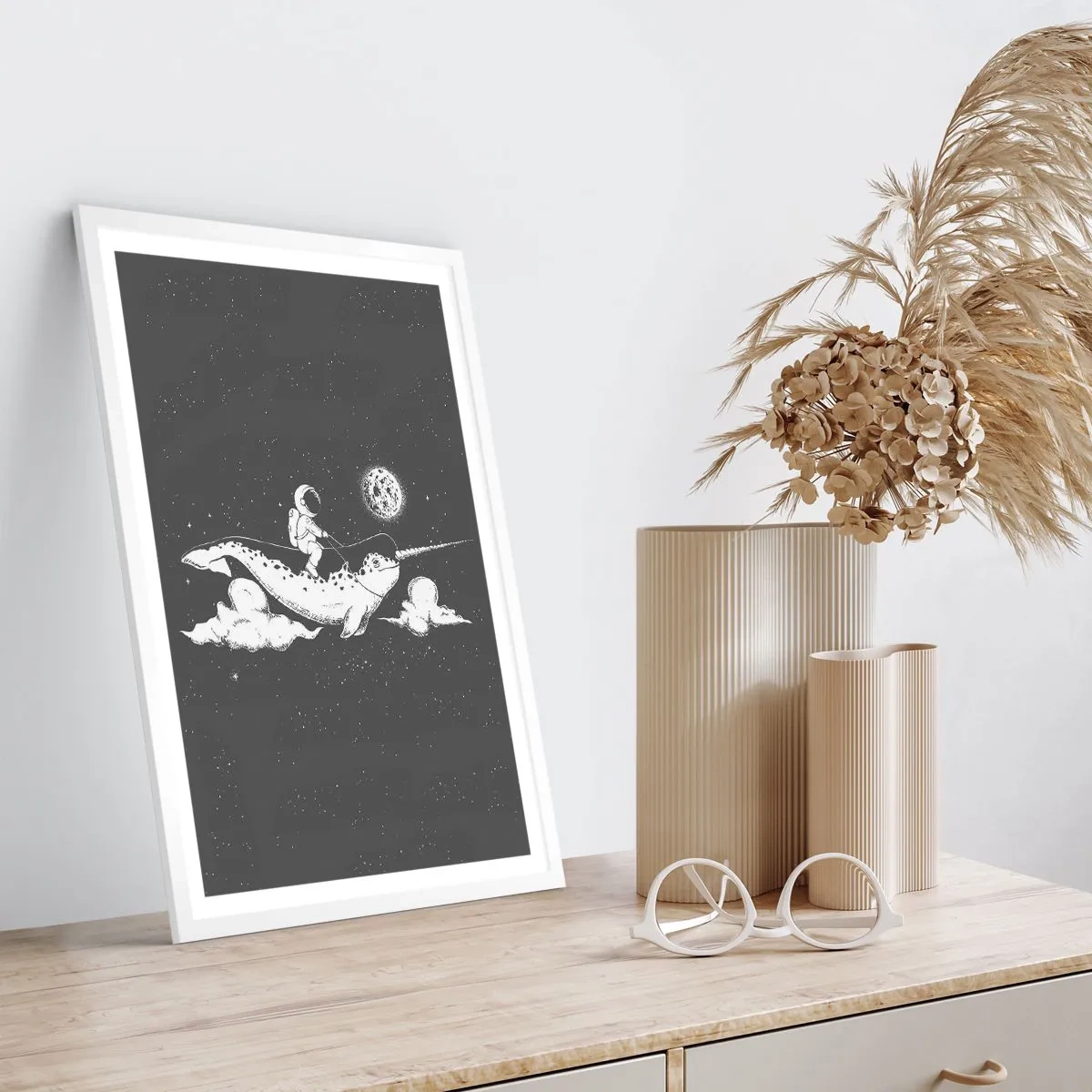 Poster in einem weißen Rahmen - Weltraumreiter - 61x91 cm