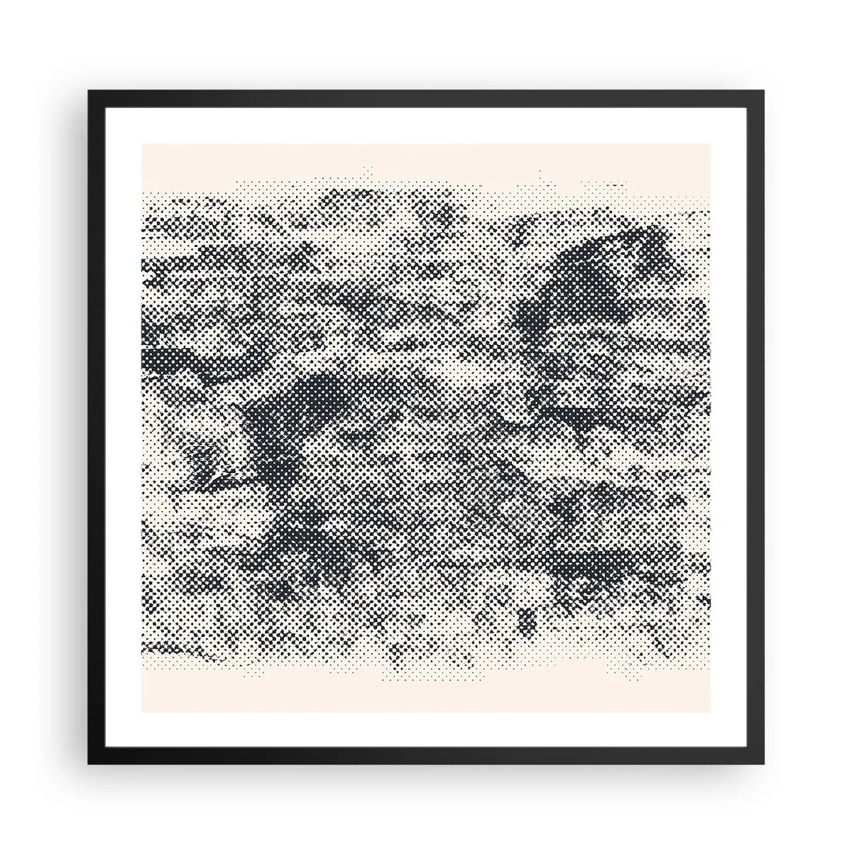 Poster in einem schwarzem Rahmen - Nebelige Komposition - 60x60 cm