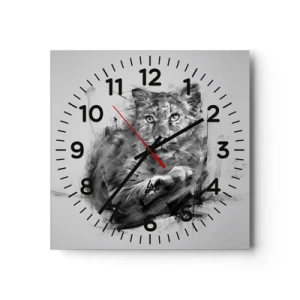 Wanduhr - Glasuhr - Ja, ich höre aufmerksam zu - 30x30 cm