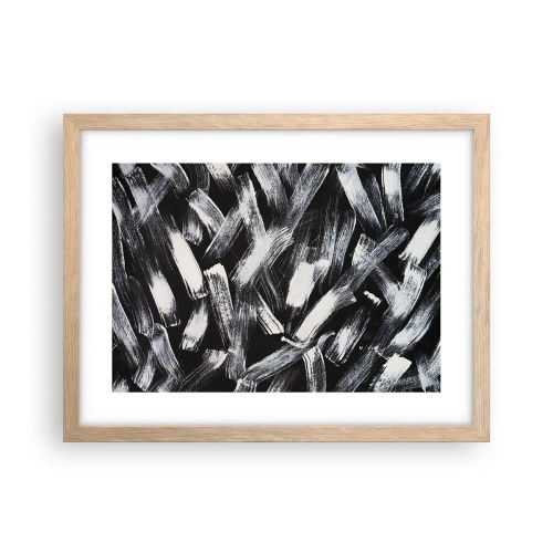 Poster in einem Rahmen aus heller Eiche - Abstraktion im industriellen Geist - 40x30 cm