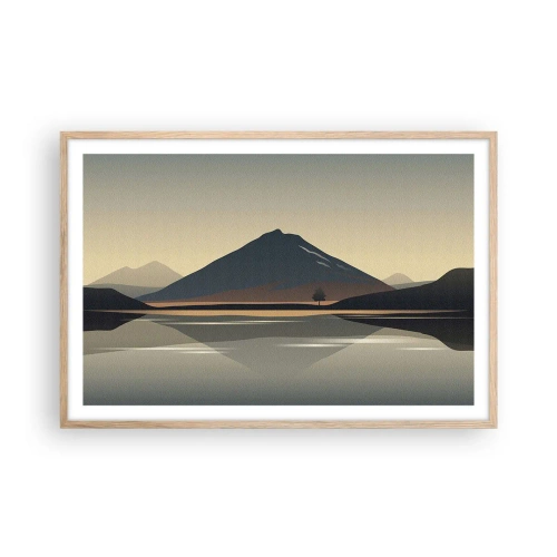 Poster in einem Rahmen aus heller Eiche - Spiegelreflexion - 91x61 cm