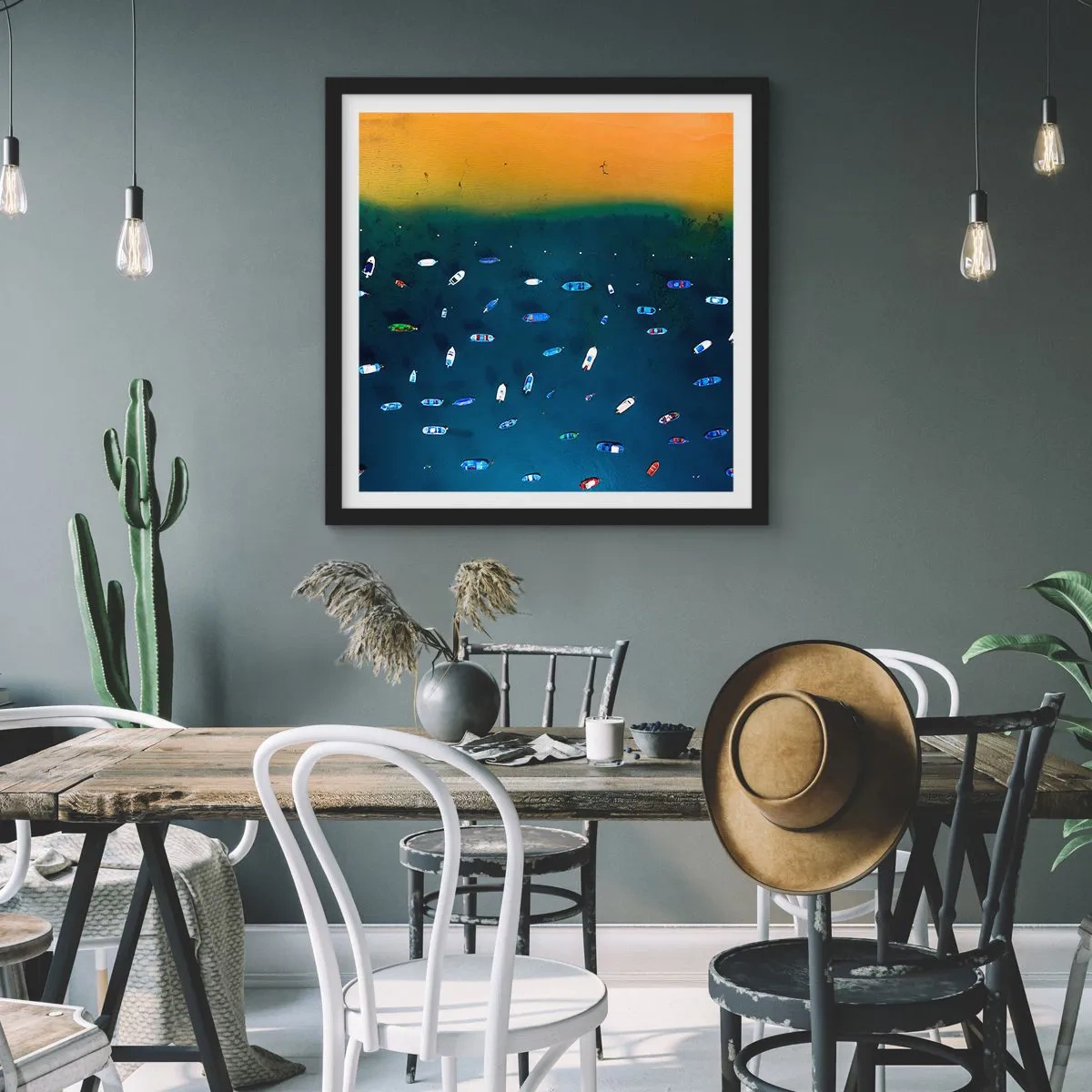 Poster in einem schwarzem Rahmen - Feiertagsspiel - 40x40 cm