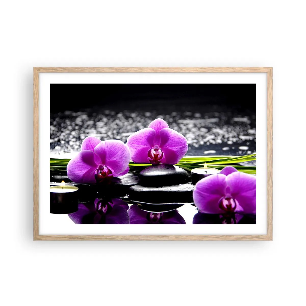 Poster in einem Rahmen aus heller Eiche - In Ruhe ertrinken - 70x50 cm