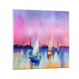 Glasbild - Bild auf glas - Richtung: breites Wasser - 30x30 cm
