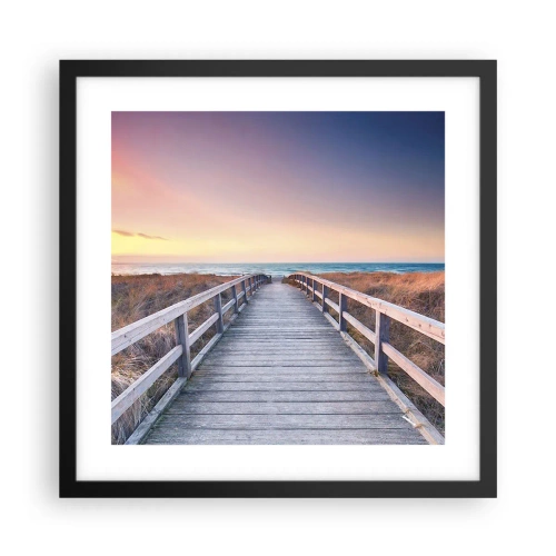 Poster in einem schwarzem Rahmen - Baltische Abend-Aurora - 40x40 cm