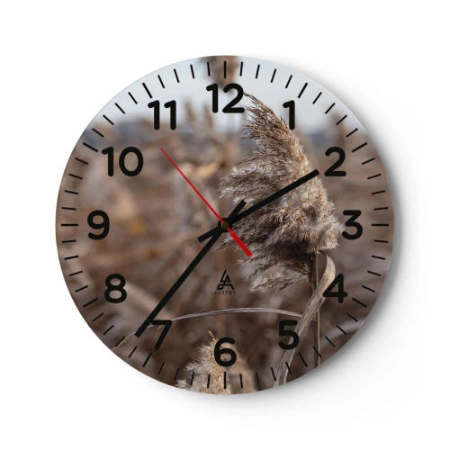 Wanduhr - Glasuhr - Zeit, mit dem Wind zu gehen - 30x30 cm