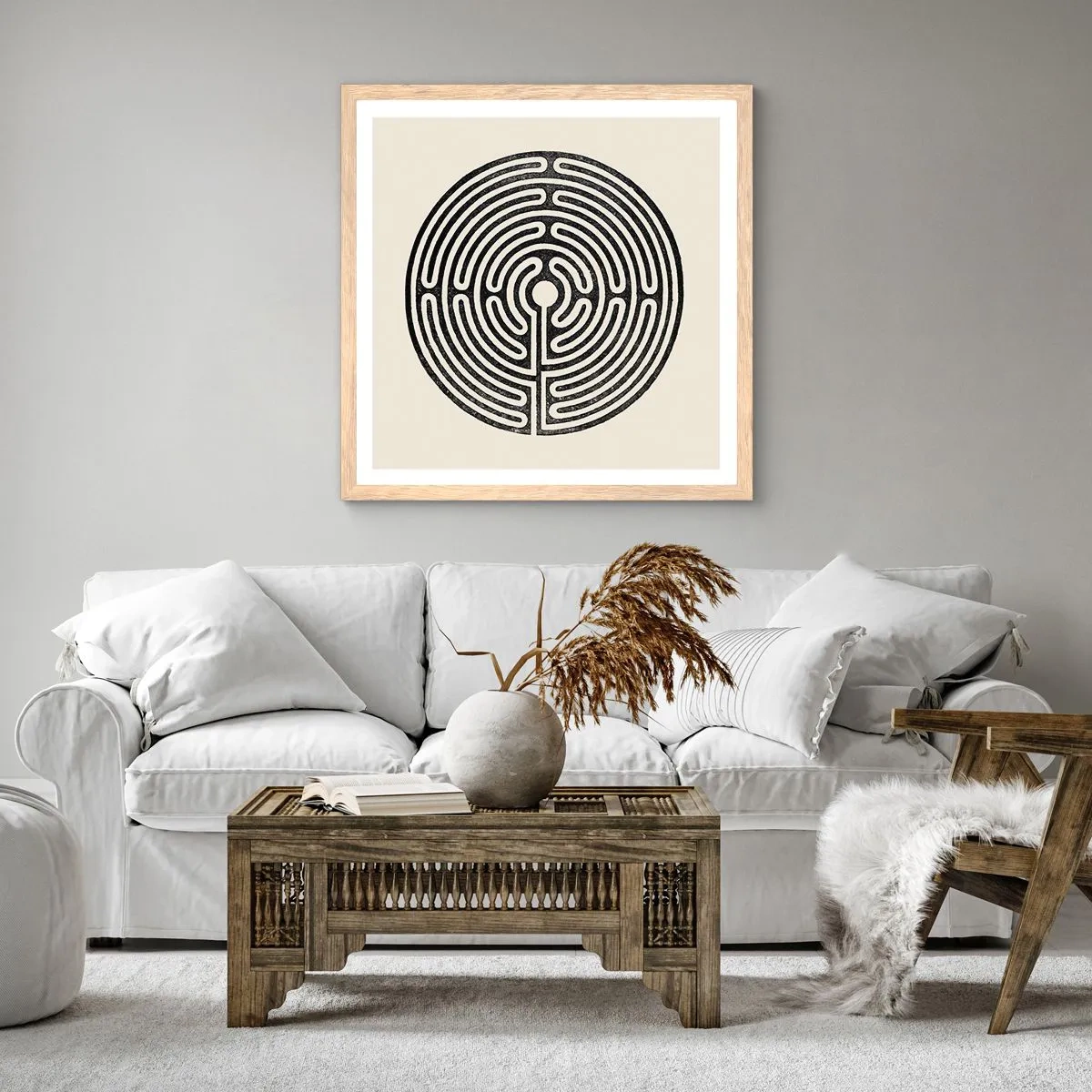 Poster in einem Rahmen aus heller Eiche - Geheimnisvolle Ordnung - 40x40 cm