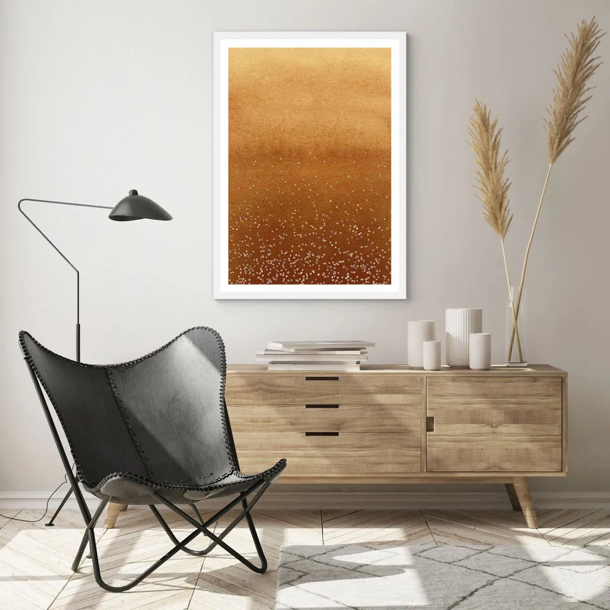 Poster in einem weißen Rahmen - Die Geburt des Lichts - 70x100 cm